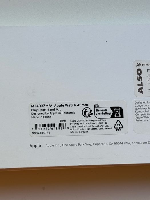 Opaska band apple watch 45 mm m/l zegarek popielaty brąz brązowy
