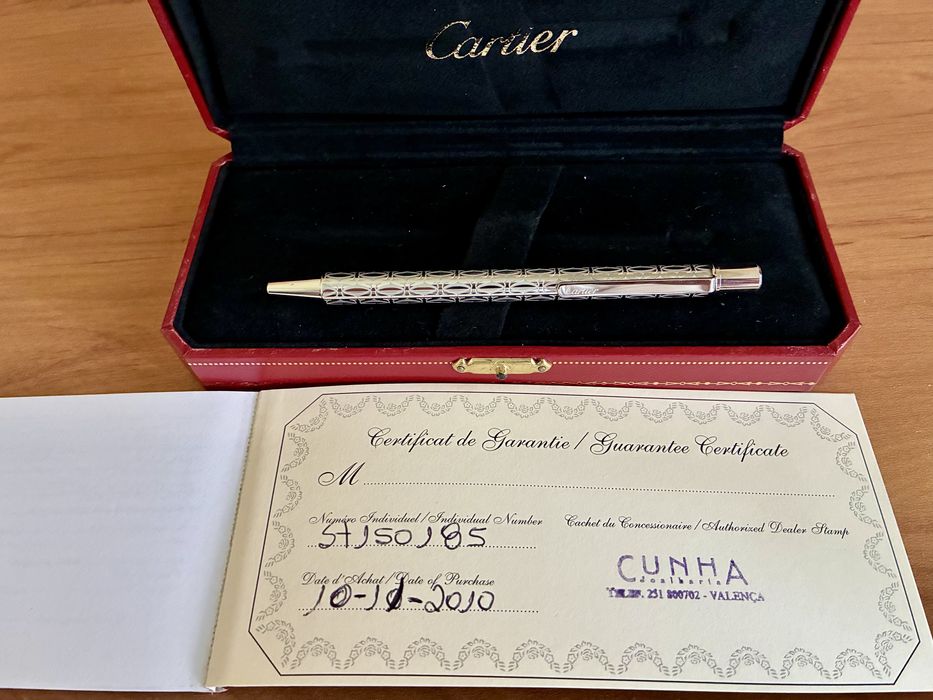 Caneta Esferográfica Cartier Original – com Certificado – Excelente Estado