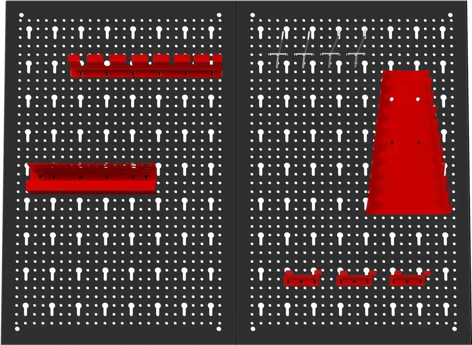 Металева дошка для інструментів для майстерні 80 × 60 см KRAFT&DELE KD11896, Металева перфорована дошка для інструментів