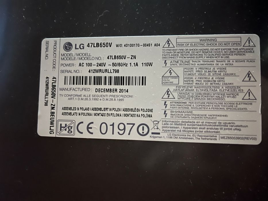 Smart tv LG para reparação ou uso de peças 48 polegadas