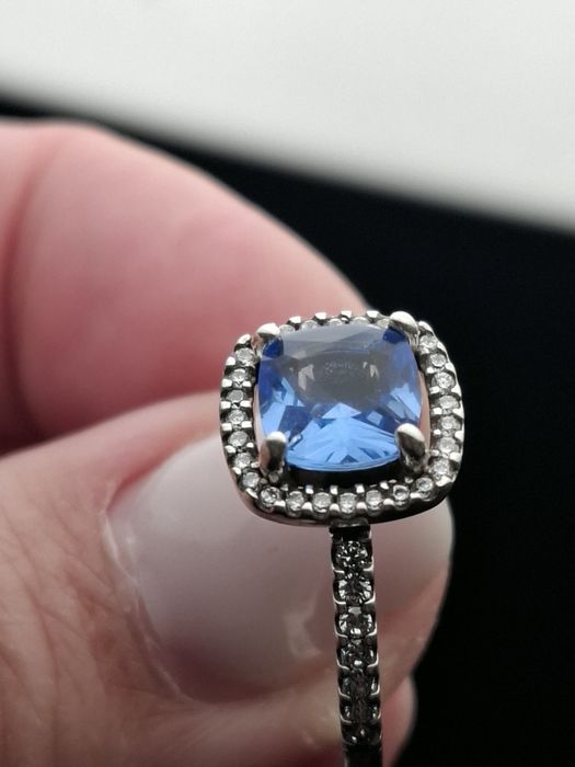 Anel zircónia azul S925