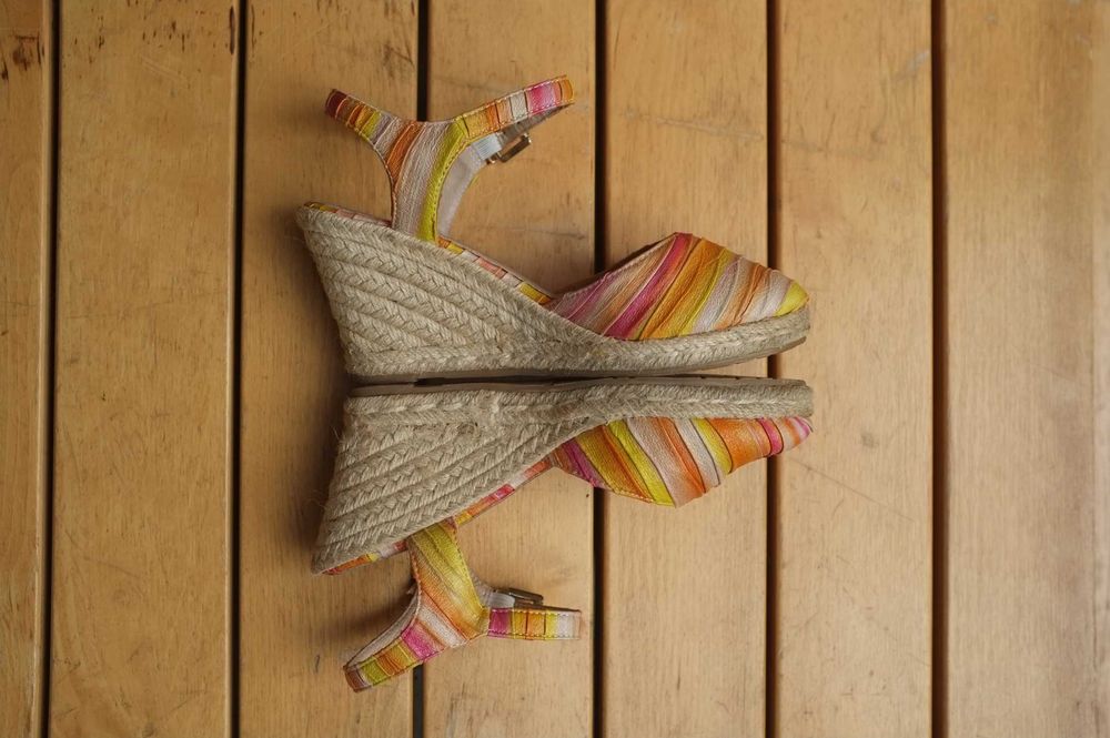 Espadryle sandały na koturnie skórzane sandały Venezia koturny boho