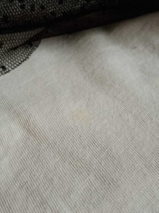 Biała bluzka koszulka L z siatką koronką