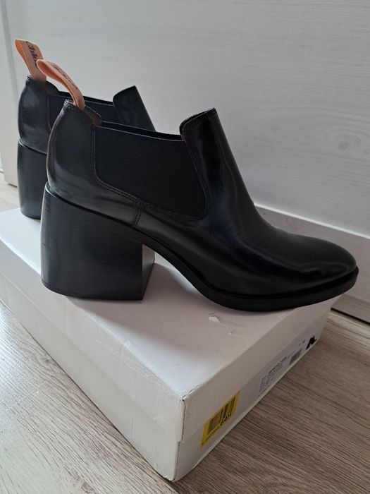 See by Chloe czarne botki damskie na klocku skóra naturalna r. 40