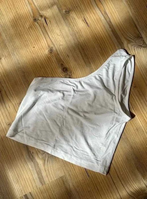 biały top na jedno ramię rozmiar M 38 10 Topshop