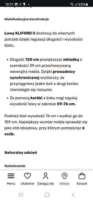 Ławostól rozkladany (Agata Meble) kolor dąb sonoma