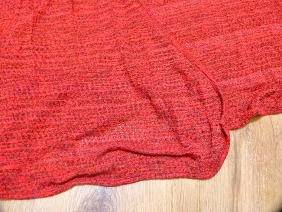 Junarose sweter kardigan czerwony czarny pleciony cienki rozm 40 L