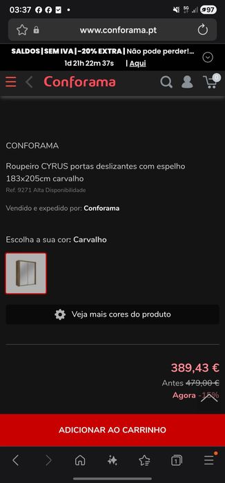 Armario enorme semi novo com portas em espelho