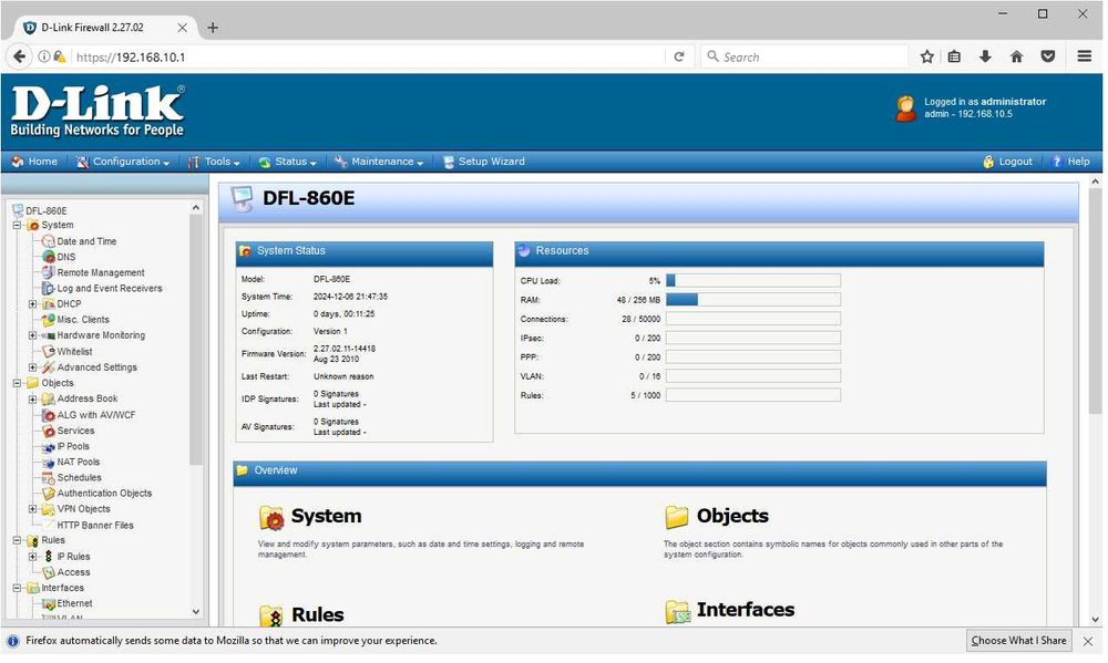 D-Link NetDefend DFL-860E UTM Firewall