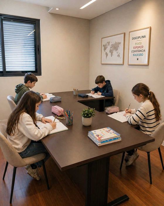 Secretária oval de escritório