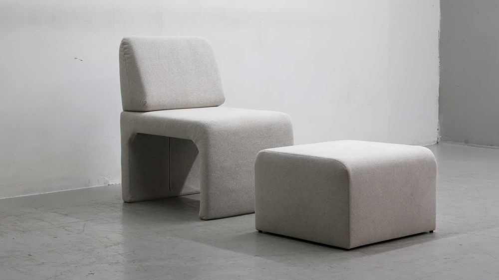 SUF WYGODNY FOTEL + pufa zestaw OKAZJA , salon szary