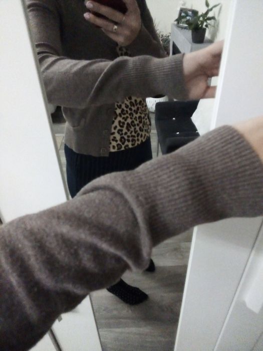 Sweter kardigan brąz carry xs