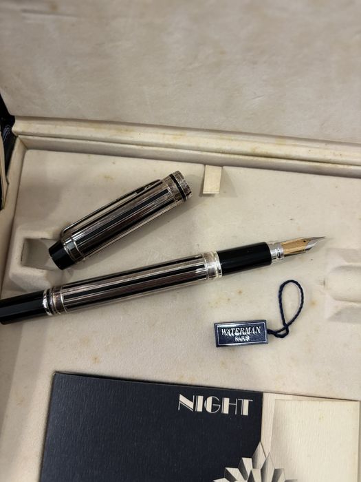 Caneta Waterman Night and Day 18k 750 silver