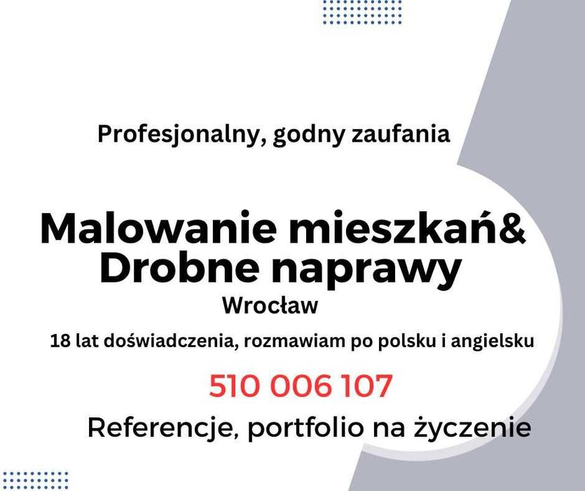 Malarz, złota rączka, usługi wykończeniowe,