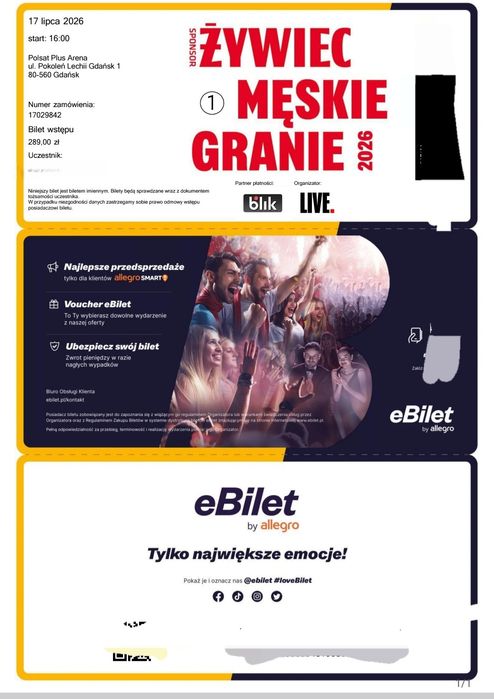Bilet na Męskie Granie Gdańsk