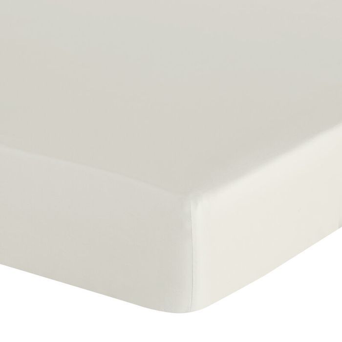 Prześcieradło z gumką 160x200 Basic kremowe jednobarwne na wysoki materac 30 cm