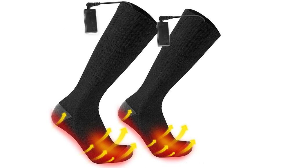 Podgrzewane skarpety elektryczne getry bawełniane czarne