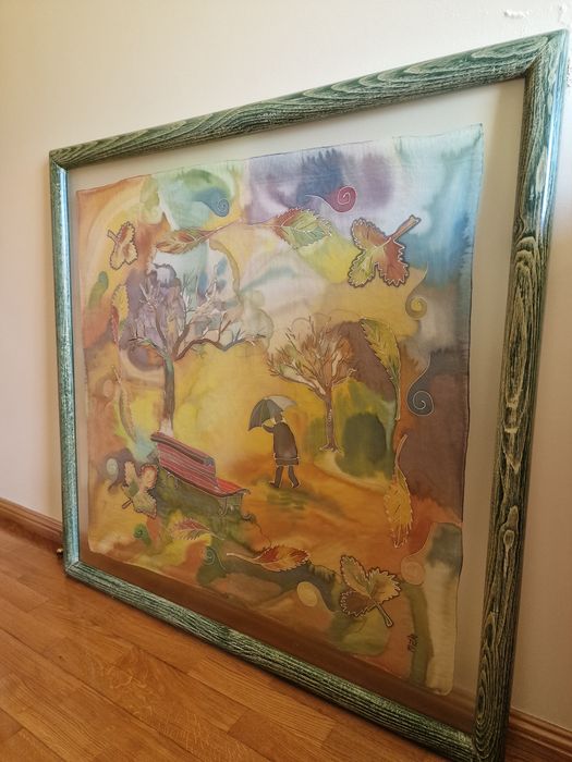 Quadro de assinatura - Lenço pintado á mão