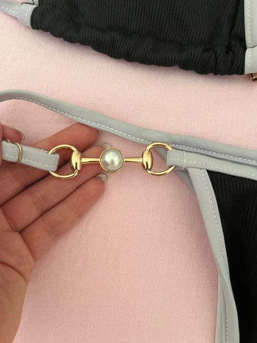 Bikini tanga preto e branco tam S brasileiro usado apenas 1x