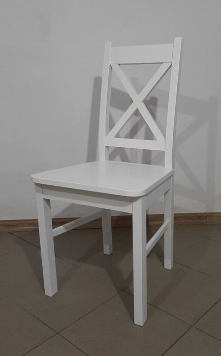 Krzesło oparcie x białe drewniane do jadalni bukowe krzesła kuchenne