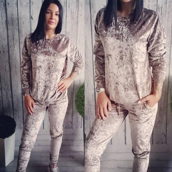 Świetny welurowy dres The Still r.L-XL WELUR dżety DWA KOLORY