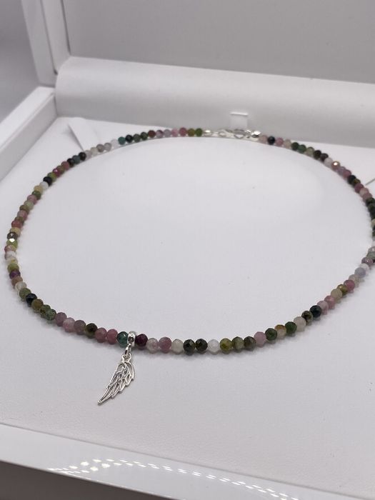 Piekny naszyjnik z kamieni srebro pr925 okazja