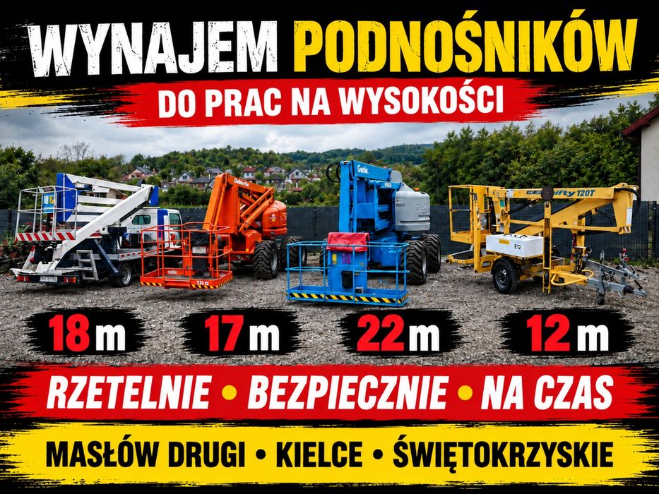 Usługi podnośnikiem koszowym 12–22 m – Kielce i okolice