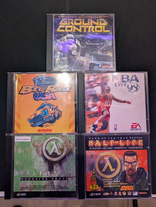 RETRO PACK ! Half Life + Oposing Force + Big Race USA + NBA 98 + Ground Control PC