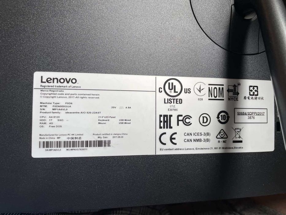 Продам моноблок Lenovo ideacentre 520-22
