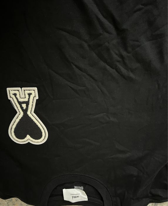 koszulka czarna AMI basic serce A t shirt