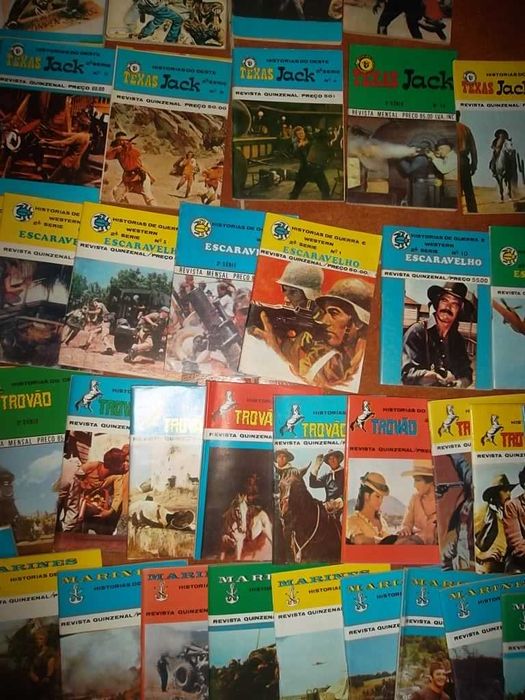 45 Revistas de BD ANTIGA Texas Jack, Marines, Escaravelho, etc.