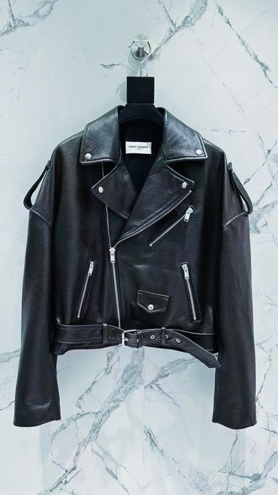 !! В НАЯНОСТІ !! Шкіряна куртка /Косуха YSL Saint Laurent розмір S-M over