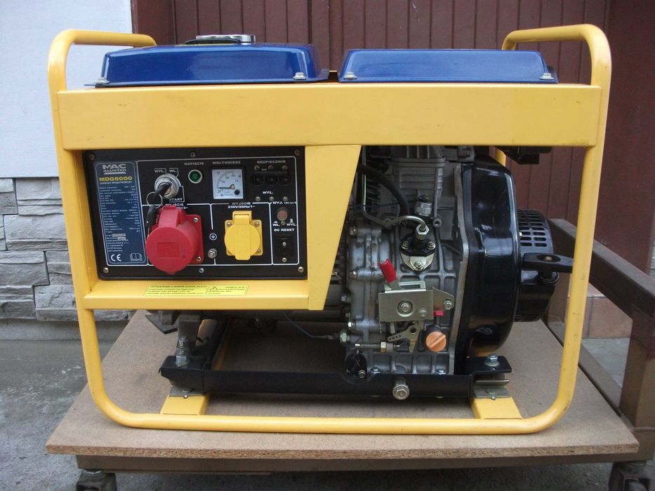 Agregat prądotwórczy MacAllister MDG5000 4,5 kW (Diesel,230V/400V)-Jak NOWY.