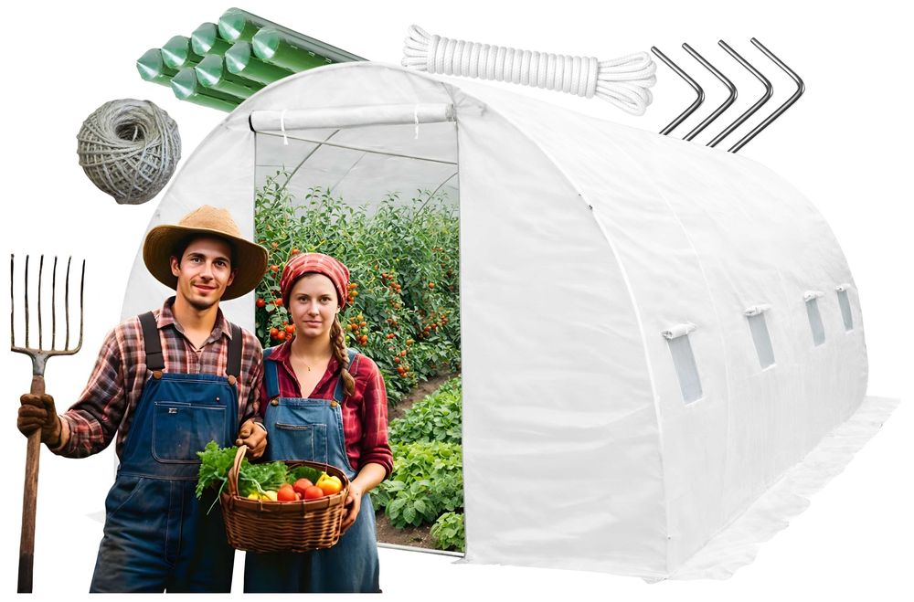 Tunel foliowy ogrodowy szklarnia na warzywa 2wejścia 2,5x5x2,25m 25mm