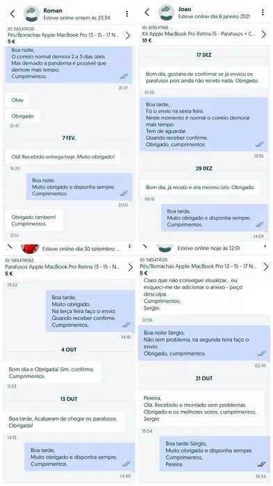 Pés/Borrachas Apple MacBook Pro 15 - 2016 a 2019 - Novos