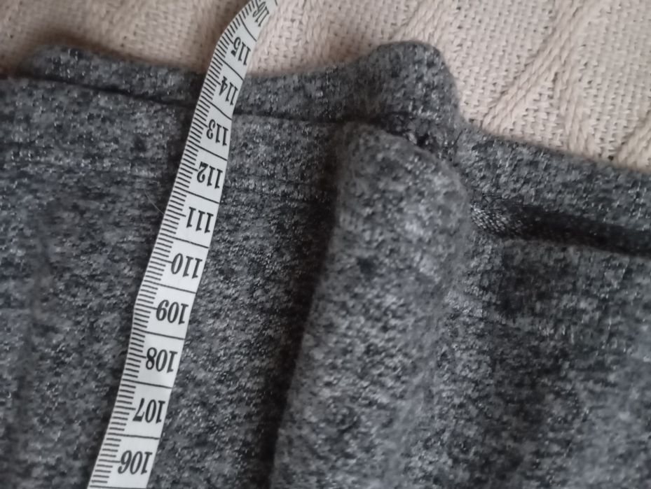 ZARA L bardzo miękka szara długa sukienka midi melanż