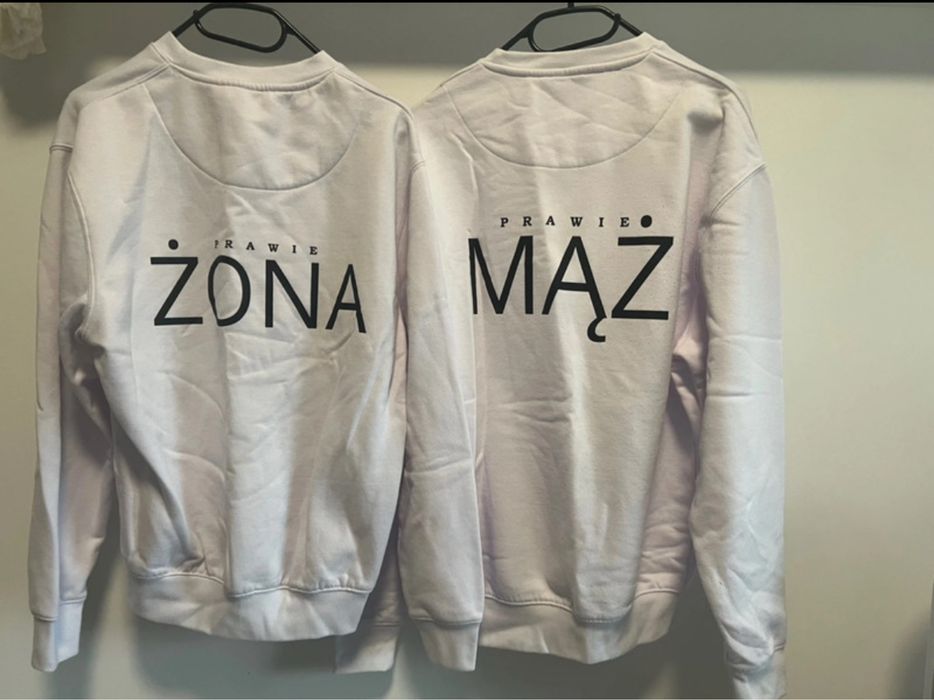 Prawie mąż, prawie żona. Białe bluzy, polterabend, wesele, zestaw S,L