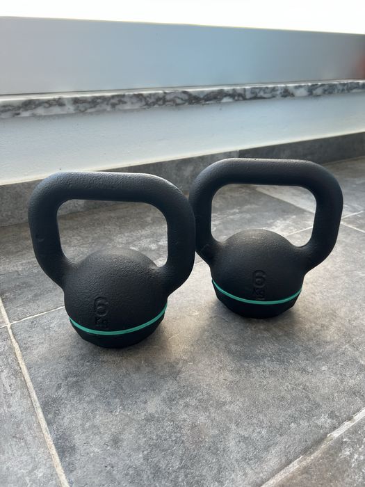 Kettlebells 6kg e 4kg  + pesos de tornozelo