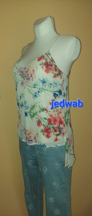 Bluzka jedwab w maki plus gratis ,Theory L/XL