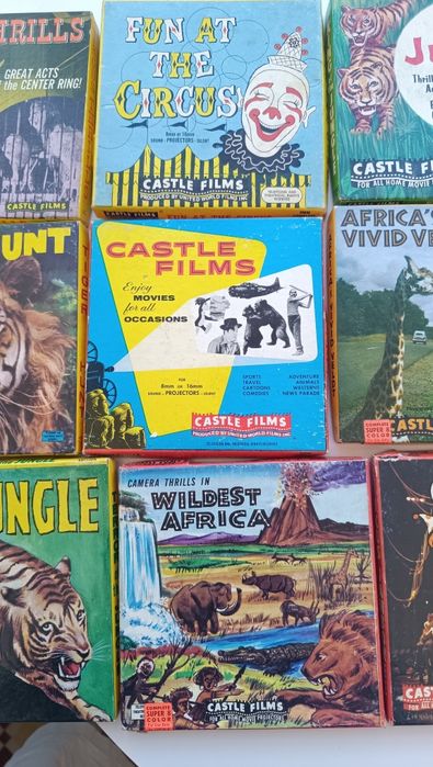 Lote de 12 Vintage Castle Films 8mm / Super 8 Reels (Circus & Wildlife)