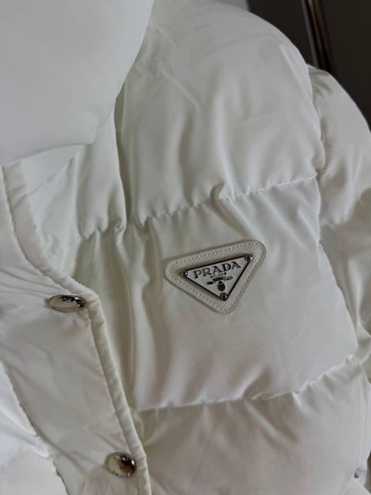 PREMIUM PRADA 2025 Женская куртка белая Пуховик короткий зима эко пух
