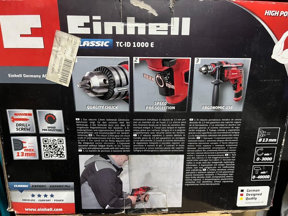 Berbequim de Impacto Einhell TC-ID 1000 E – Praticamente novo
