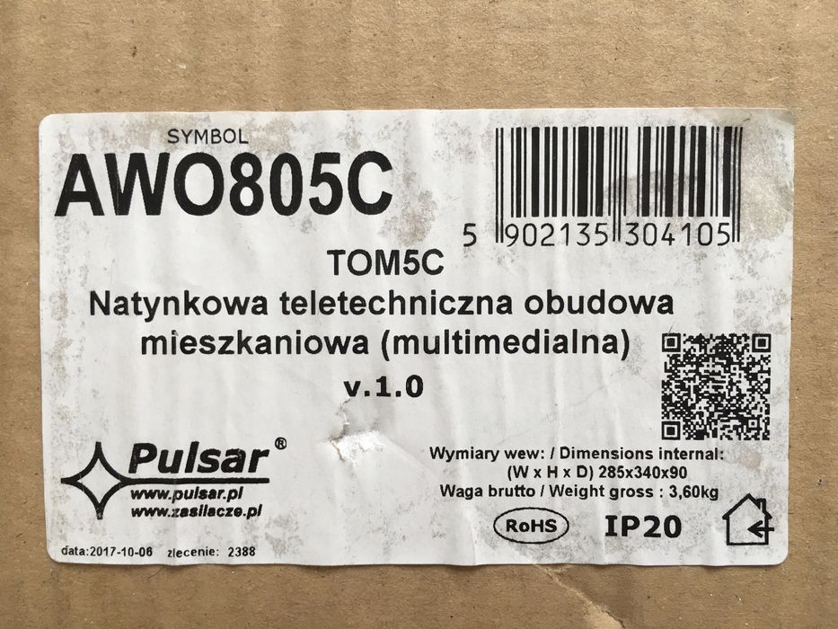 Multimedialna - Teletechniczna obudowa natynkowa - NOWA