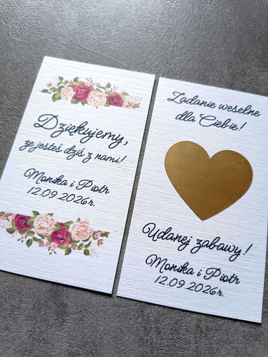 Zdrapki weselne kwiatowe wzory