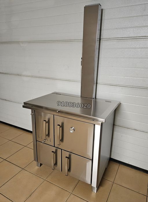 Fogão Lenha INOX Com Serpentina - Forno inox - Fabrico Nacional - Novo