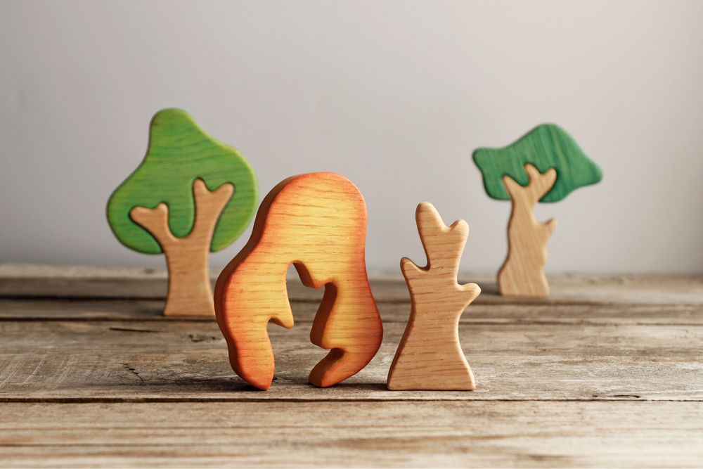 Zabawki drewniane drzewka Montessori
