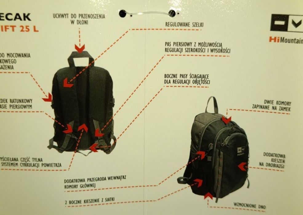 Nowy plecak  HiMountain 25 litrów