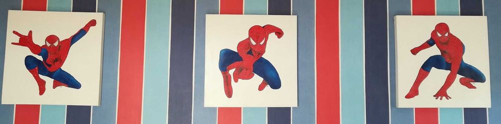 quadros Homem Aranha 50cmx50cm - pintados à mão