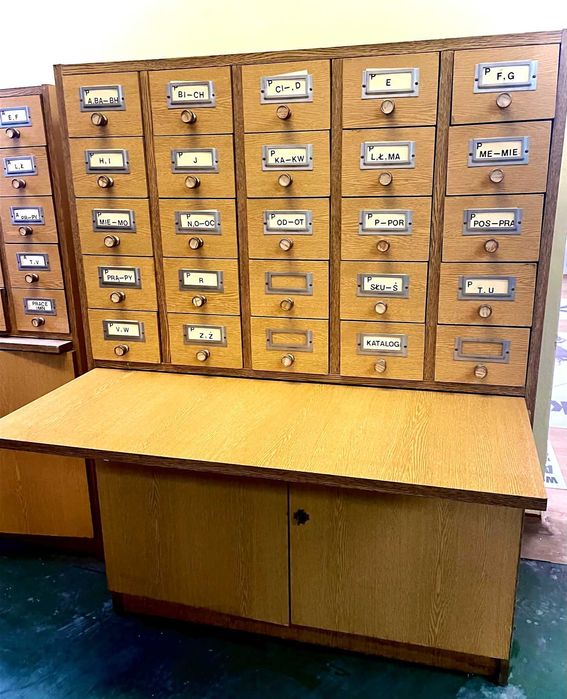 Szafka katalogowa, biblioteczna - szuflandia