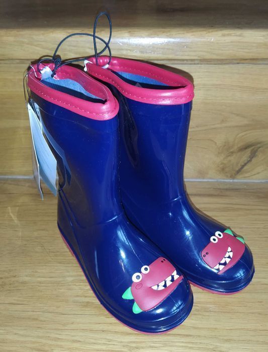 Buty kalosze chłopięce, gumowce dinozaur 28